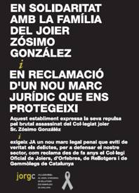 Cartel de solidaridad y reivindicación del JORGC en 2010,con motivo del crimen.