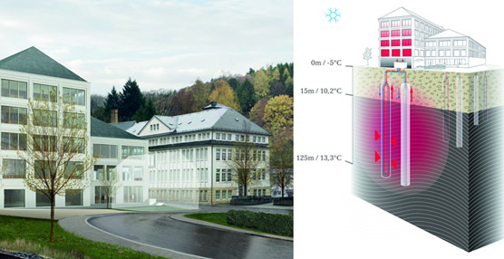 Boceto de la nueva factoría que proyecta la firma relojera y que aprovechará la energía geotermica.