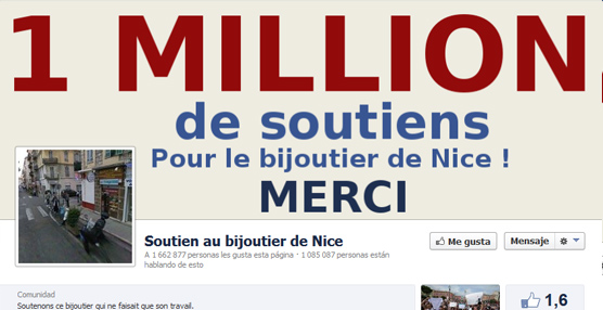 El joyero que mató a uno de sus atracadores en Niza recibe más de un millón y medio de apoyos en Facebook