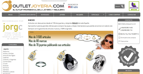 El 'portal' de venta online Outletjoyeria.com cumple un año y sigue  aumentando la presencia de profesionales del Sector