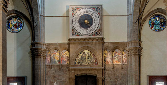 El reloj, situado en el interior de la catedral de Florencia.
