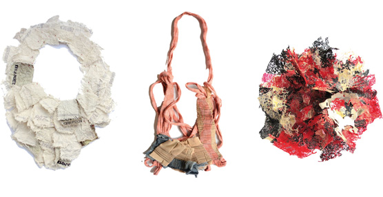 La galería Lalabeyou expone hasta el miércoles una muestra de joyería argentina fabricada con textiles