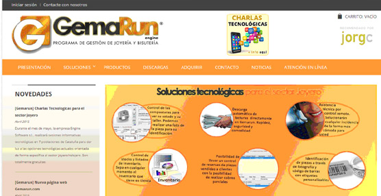 Nueva web de Gemarun Software para la gestión integral de los establecimientos de joyería y relojería