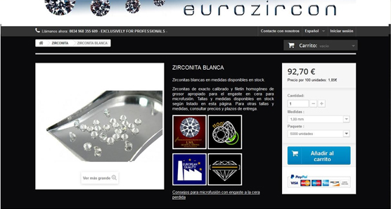 Nace la web Eurozircon, un nuevo concepto de venta de piedras para Joyería