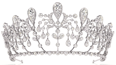 Tiara de Borbón y Parma, realizada en platino y diamantes en 1919 y que pertenece al legado de Chaumet.