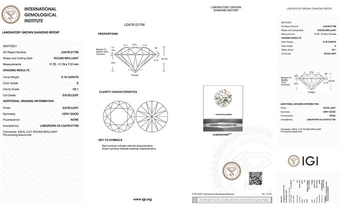 El IGI detecta un gran diamante sintético con certificado duplicado de GIA