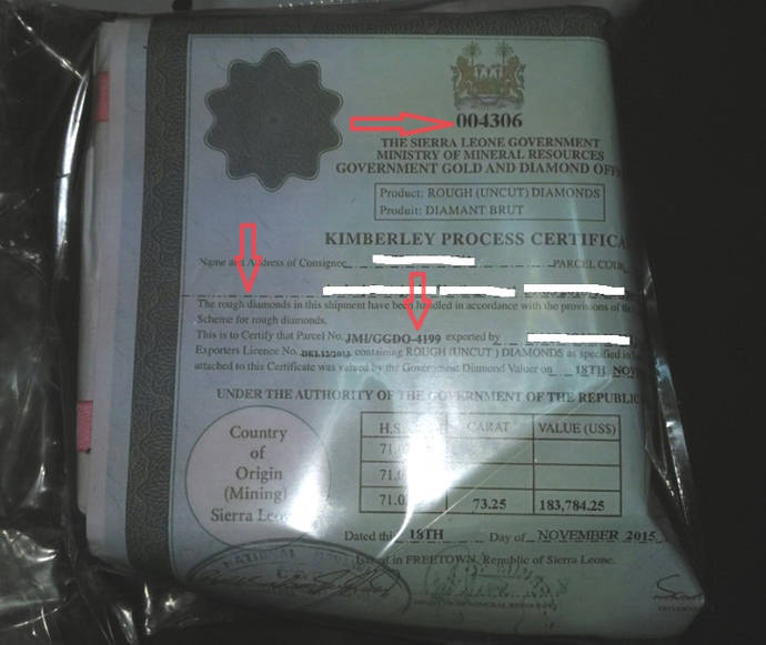 Amberes alerta sobre la falsificación de certificados Kimberley desde Sierra Leona