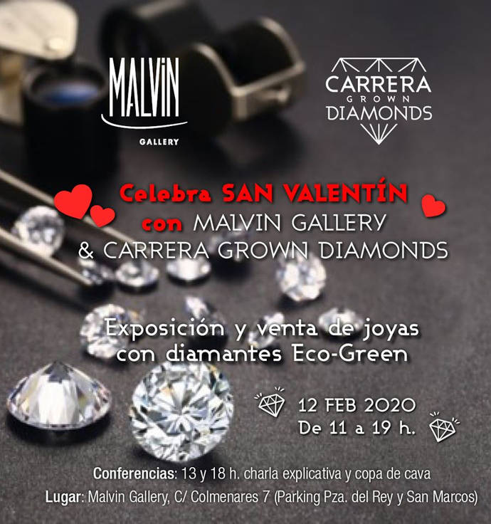 Carrera Grown Diamonds expone en la galería Malvin