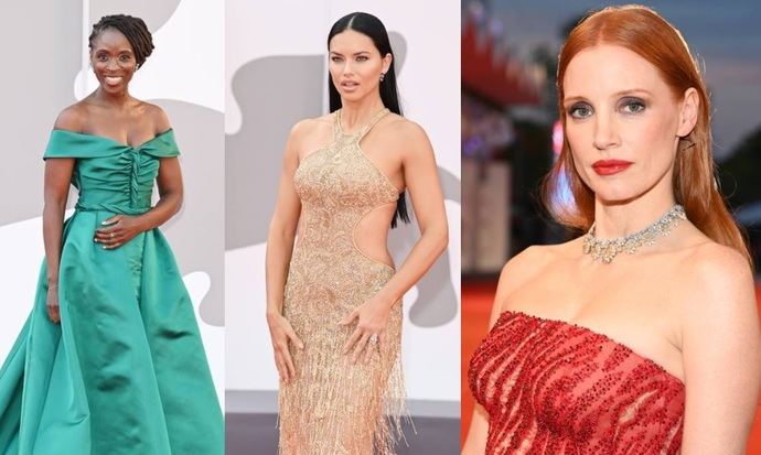 Sharon Duncan-Brewster, Adriana Lima y Jessica Chastain con joyas de Chopard en la 78 Mostra de Venecia