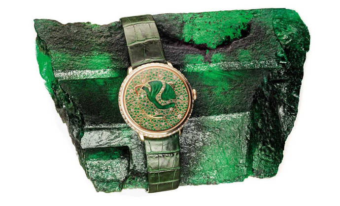 Fabergé homenajea con un reloj a las esmeraldas de Zambia