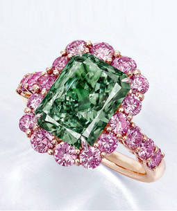 Un raro diamante verde, a subasta