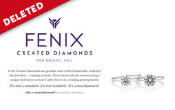Captura de la publicidad que la cadena minorista hacía de sus diamantes sintéticos. Imagen cortesía de la revista Jeweller. 