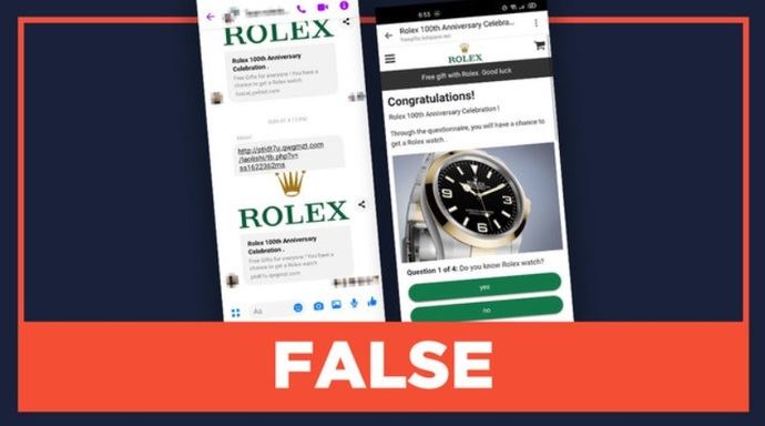Alerta por estafa y 'phishing' usando a Rolex como cebo