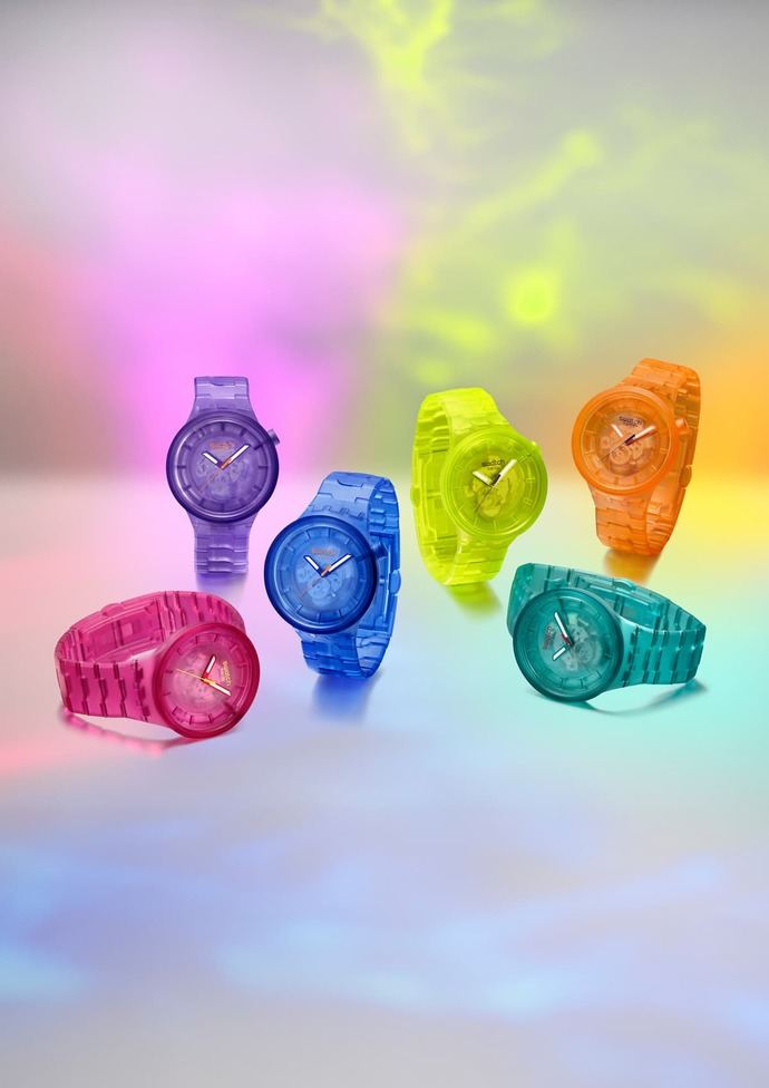 Los seis relojes de la colección.