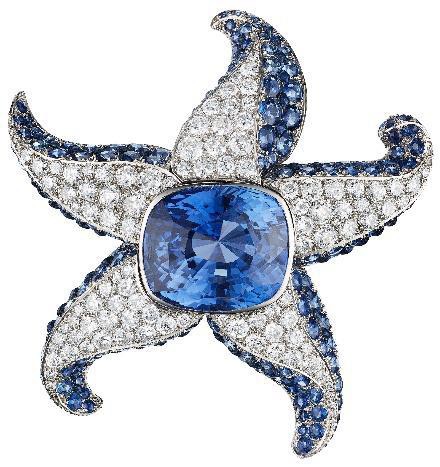 Lote 37 René Boivin, Magnífico broche Art Decó de zafiro y diamantes 