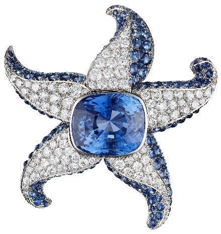 Lote 37 René Boivin, Magnífico broche Art Decó de zafiro y diamantes